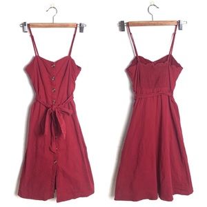 Showpo red button down spaghetti strap sun dress